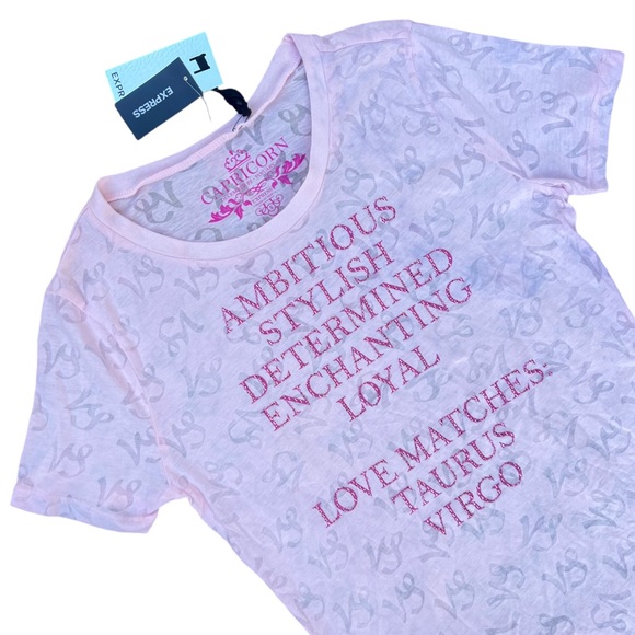 NWT / Y2K Capricorn Bling Zodiac Graphic Tee - Picture 2 of 5